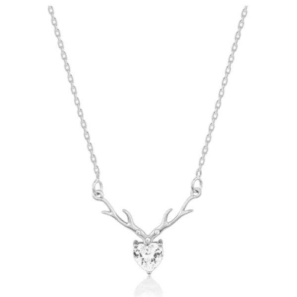 Anushka Sharma Silver Deer Heart Necklace
